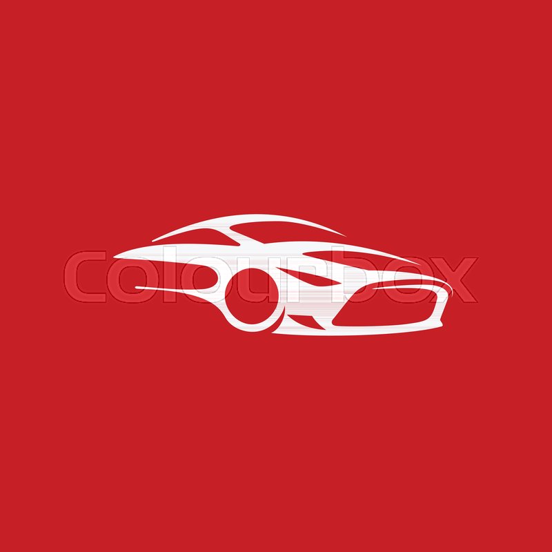 800x800 Minimal Logo Of Luxury Sports Car On Red Background Vector