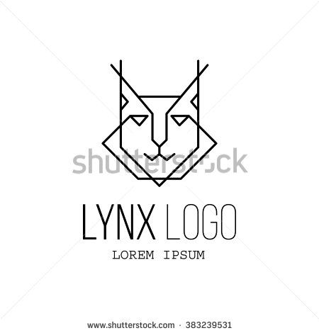 450x470 Lynx Logo Concept Made In Geometric Line Style. Vector