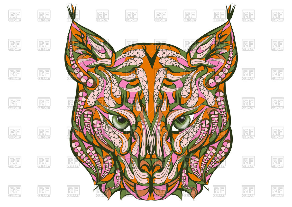 1200x849 Ethnic Lynx Head Vector Image Vector Artwork Of Plants And