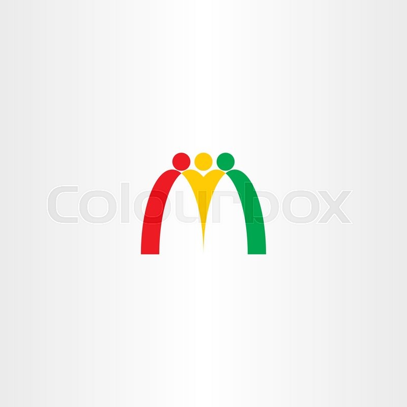 800x800 M Letter Logo People Team Friend Icon Vector Stock Vector
