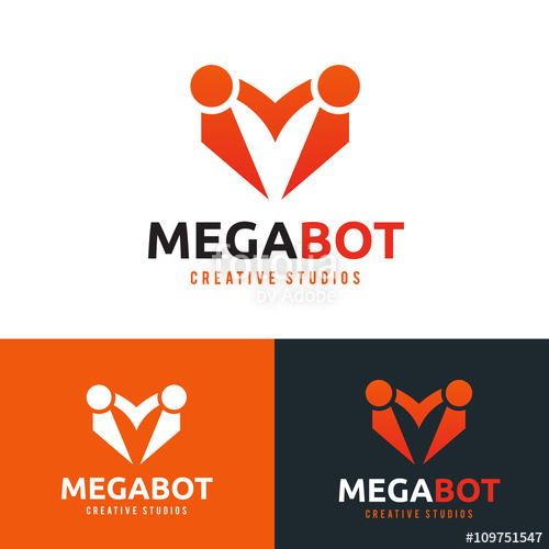 500x500 Business Corporate Letter M Logo Design Vector. Colorful Letter M