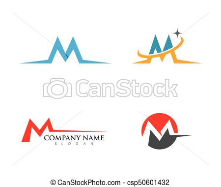 450x380 M Letter Logo Template Vector Illustration.