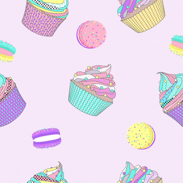 626x626 Seamless Pattern With Macaron And Cupcake Vector Premium Download