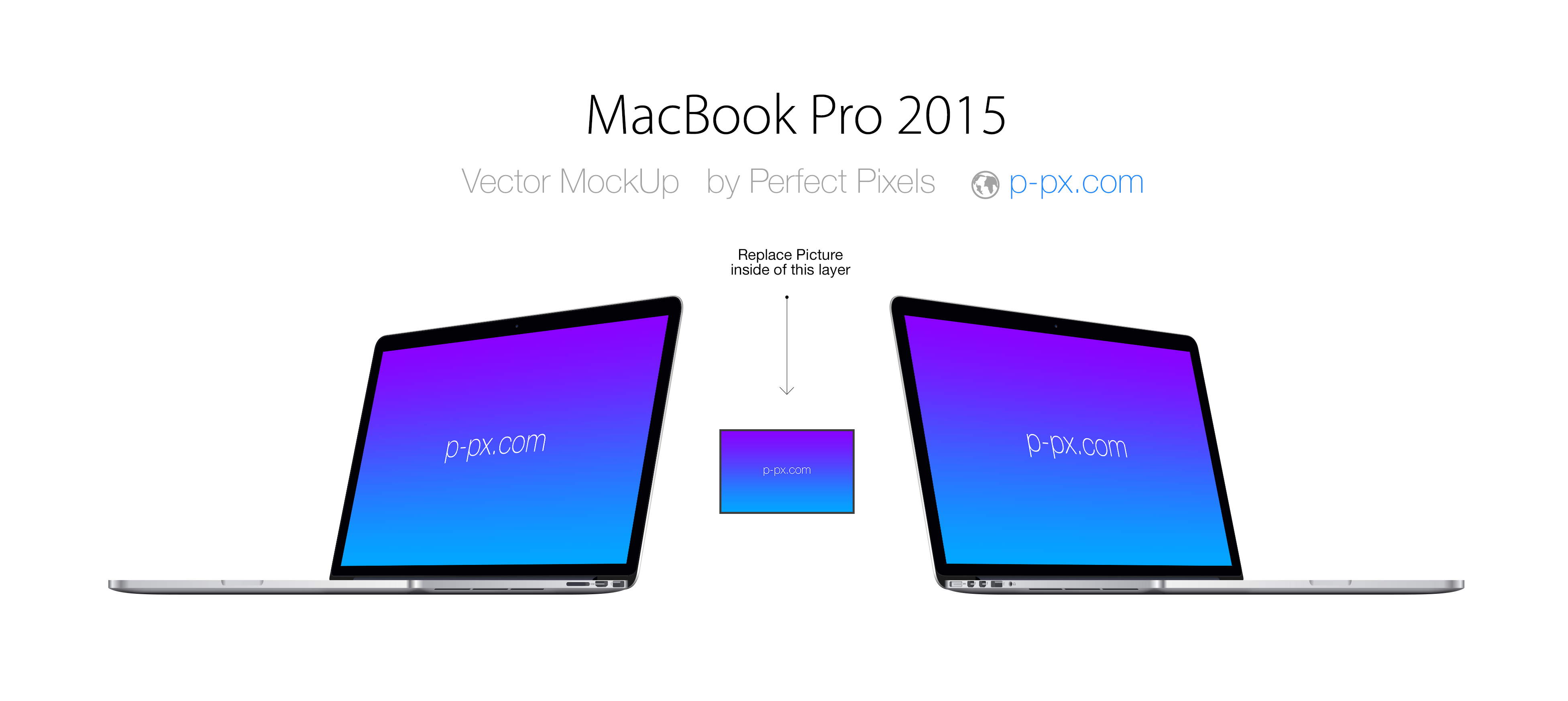 3906x1746 Macbook Pro 2015 Angled View Psd + Ai Vector Template. Perfect