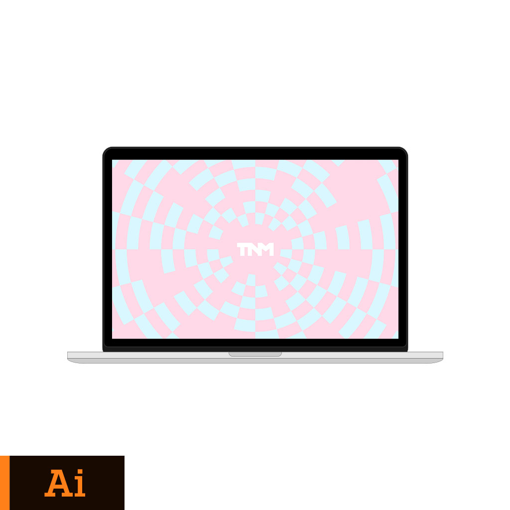 1024x1024 Flat Vector Mockup Illustrator Template For Apple Macbook Pro 15