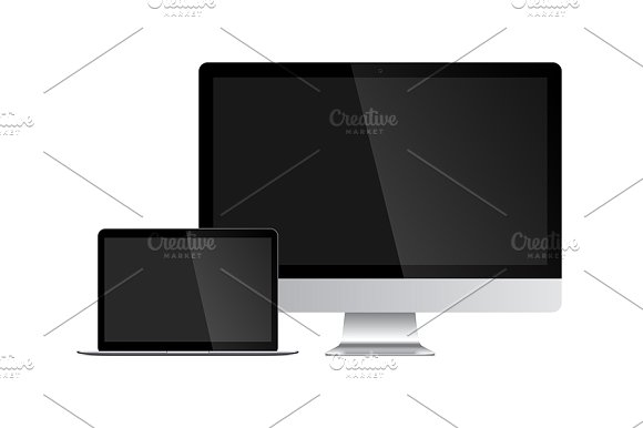 580x386 Macbook And Imac Vector Mockup Mockup Store