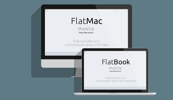 600x348 Mockup Imac And Macbook Flat Design High Graphic Photoshop