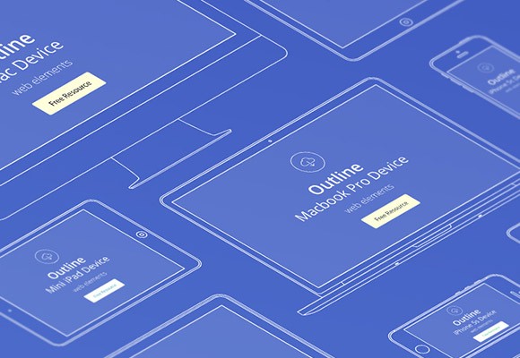 580x400 Vector Apple Outline Mockups Psd + Ai