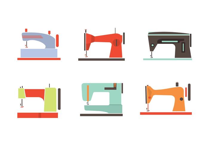 700x490 Colorful Vintage Sewing Machine Vectors