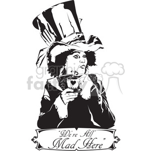 300x300 Royalty Free Alice In Wonderland Mad Hatter 398014 Vector Clip Art