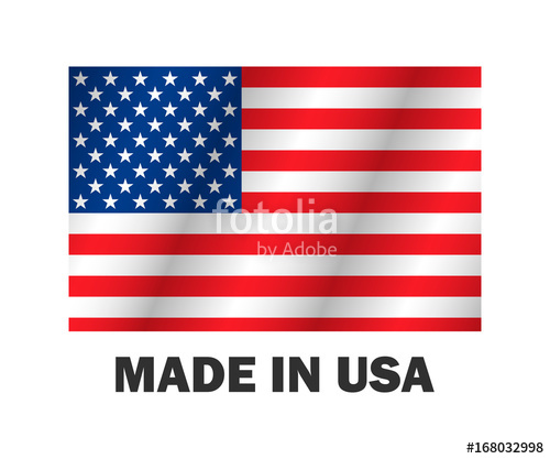 500x417 American Flag, Made Usa Vector Illustration Stylish Design Stock
