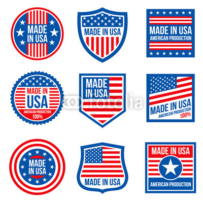 400x400 Vintage Made In The Usa Vector Badges. American Patriotic Icons