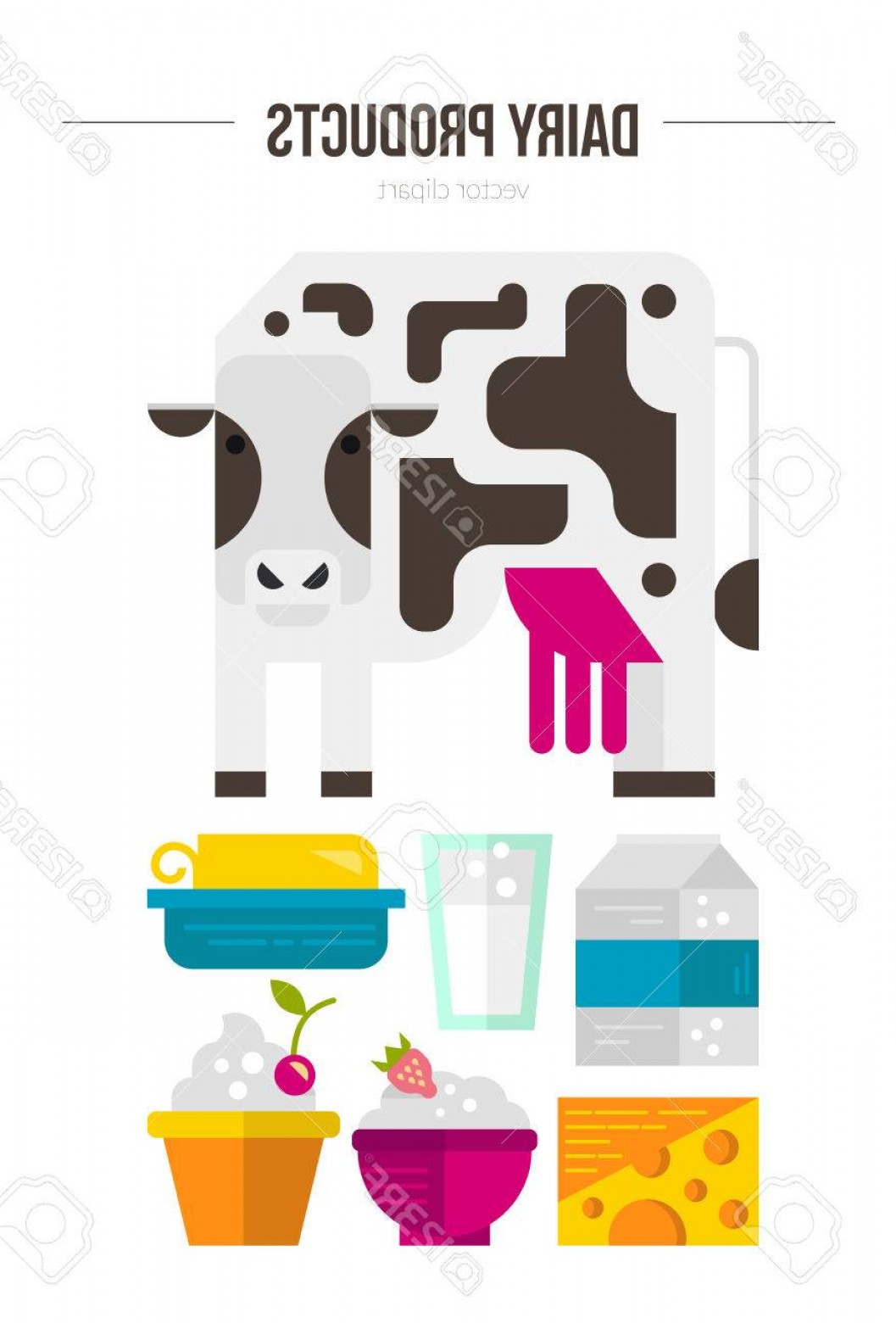 1057x1560 Photostock Vector Milk Industry Flat Icons And Symbols Made In