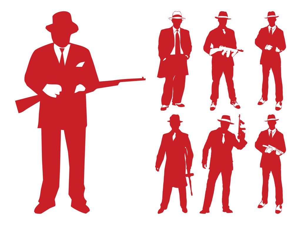 1024x765 Gangsters Silhouettes Free Vectors Ui Download