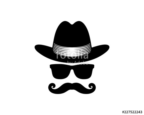 500x400 Vector Mafia Or Spy Or Detective With Classic Hat, Black Glasses