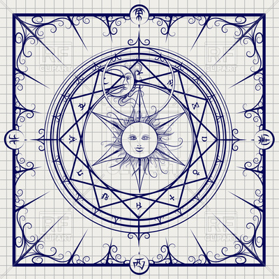 400x400 Sketch Of Alchemy Magic Circle On Notebook