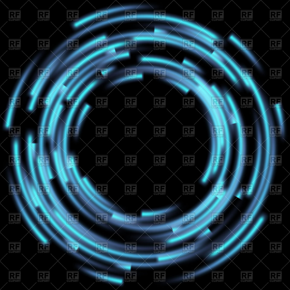 1200x1200 Blue Abstract Background With Blurred Magic Neon Circle Vector
