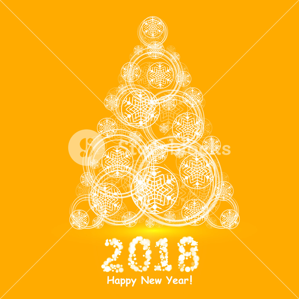 1000x1000 Christmas Tree Made Of Snowflakes And Magic Circle. Vector Eps 10