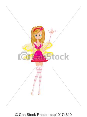 350x470 Beautiful Fairy With Magic Wand Vector Graphic .