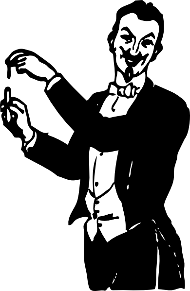 390x599 Magician Doing A Trick Clip Art Free Vector 4vector