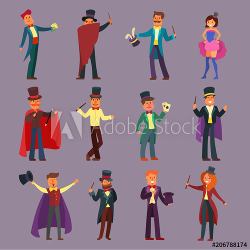 500x500 Magician Vector Illusionist Show Magic Man Illusion Or Magical