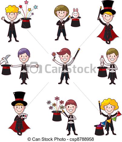 403x470 Set Of Cartoon Magician.