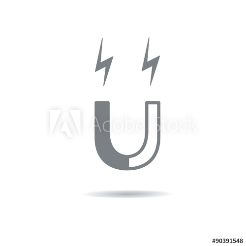 500x500 Simple Vector Icon Of Magnet. Vector Illustration