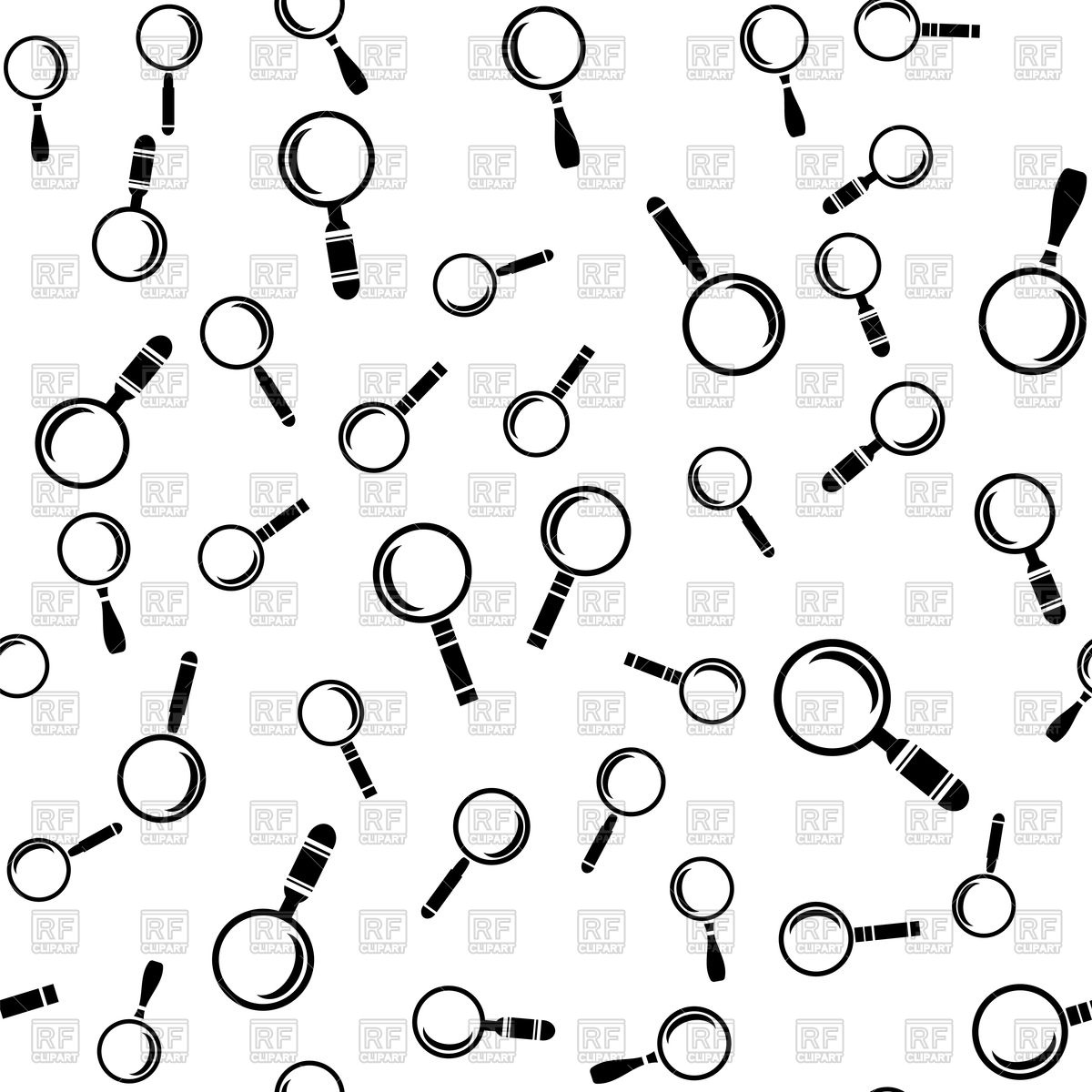 1200x1200 Different Magnifying Glass Icons Seamless Pattern Isolated On
