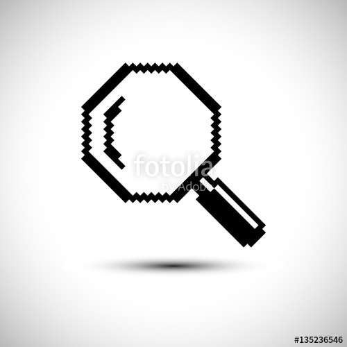 500x500 Pixel Vector Magnifying Glass Icon. Search Icon. Zoom Icon. Vector