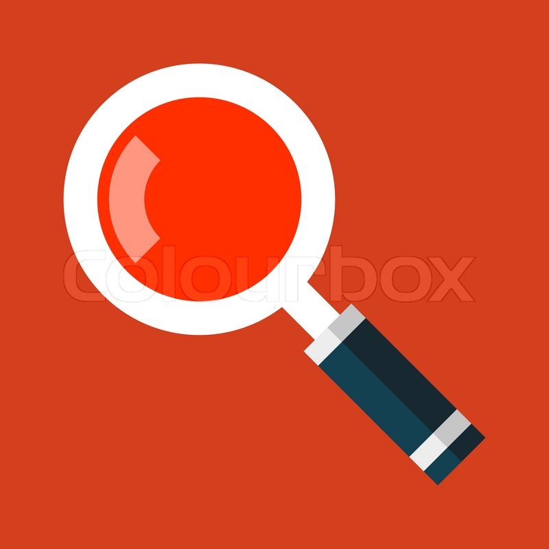 800x800 Search Magnifying Glass Icon In Flat Style. Vector Illustration