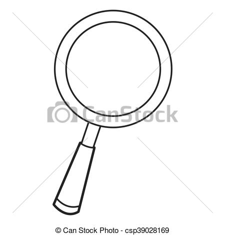 450x470 Flat Design Cartoon Magnifying Glass Icon Vector Illustration.