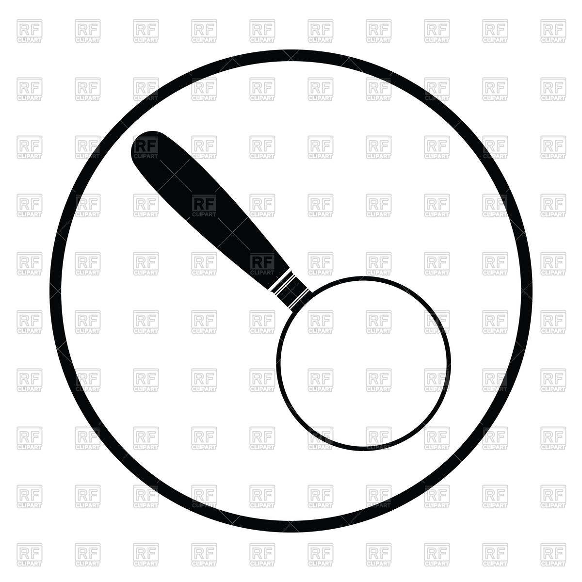 1200x1200 Thin Circle Design Of Magnifying Glass Icon Vector Image Vector