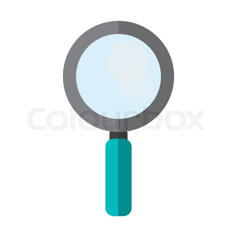 800x800 Flat Design Magnifying Glass Icon Vector Illustration Stock