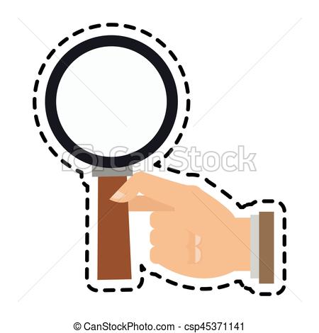 450x470 Hand Holding Magnifying Glass Icon Image Vector Illustration Design.