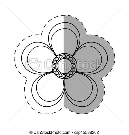 450x470 Magnolia Flower Decoration Cut Line Vector Illustration Eps 10.