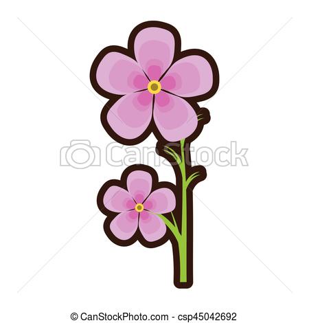 450x470 Cartoon Magnolia Flower Flora Ornament Vector Illustration Eps 10.