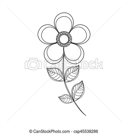 450x470 Magnolia Flower Decoration Line Vector Illustration Eps 10.