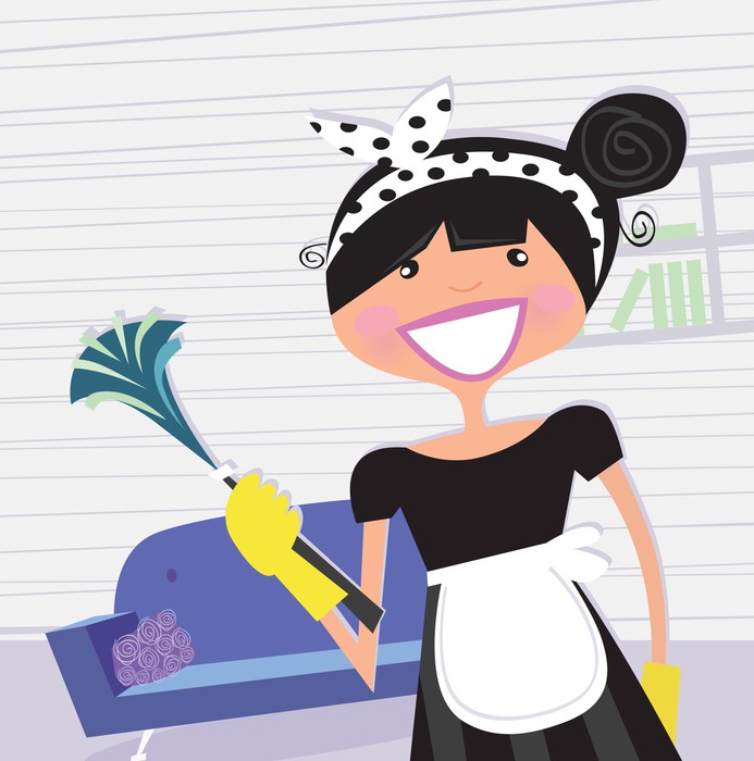 693x700 Housewife French Maid. Vector Illustration. Wall Mural Pixers