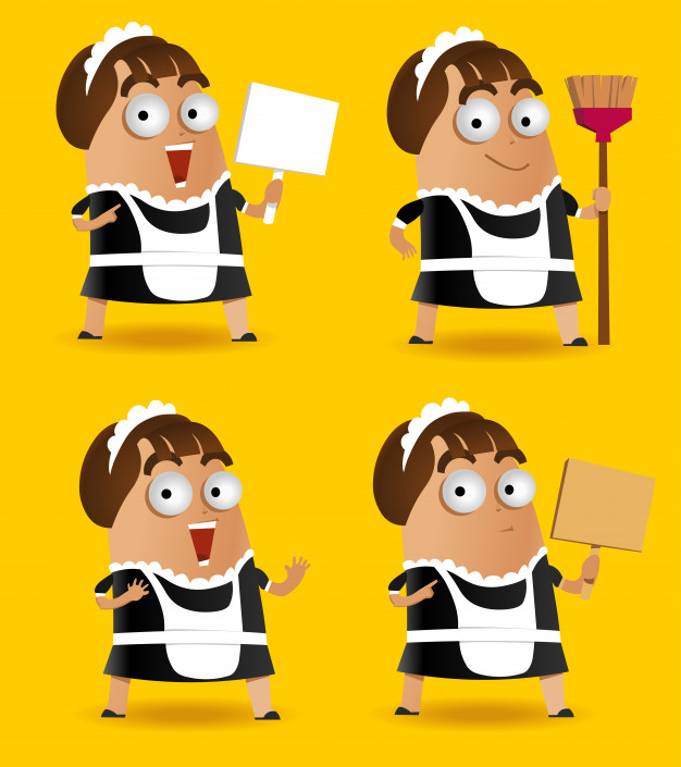 626x705 Set Of Maid Vector Premium Download