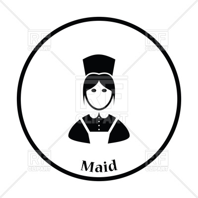 400x400 Thin Circle Design Of Hotel Maid Icon Vector Image Vector