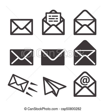 450x470 Envelope,mail Icon Set,vector Illustration.
