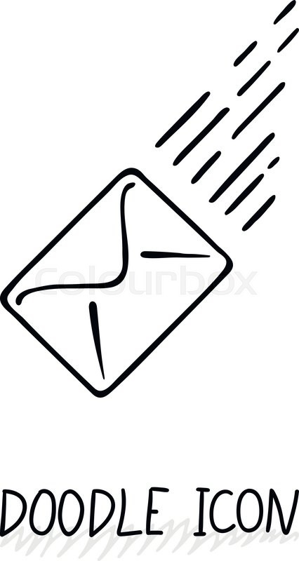 426x800 Email Doodle Icon. Vector Pictogram. Delivery And Sending Mail