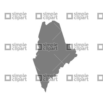 400x400 Maine State Map Silhouette Vector Image