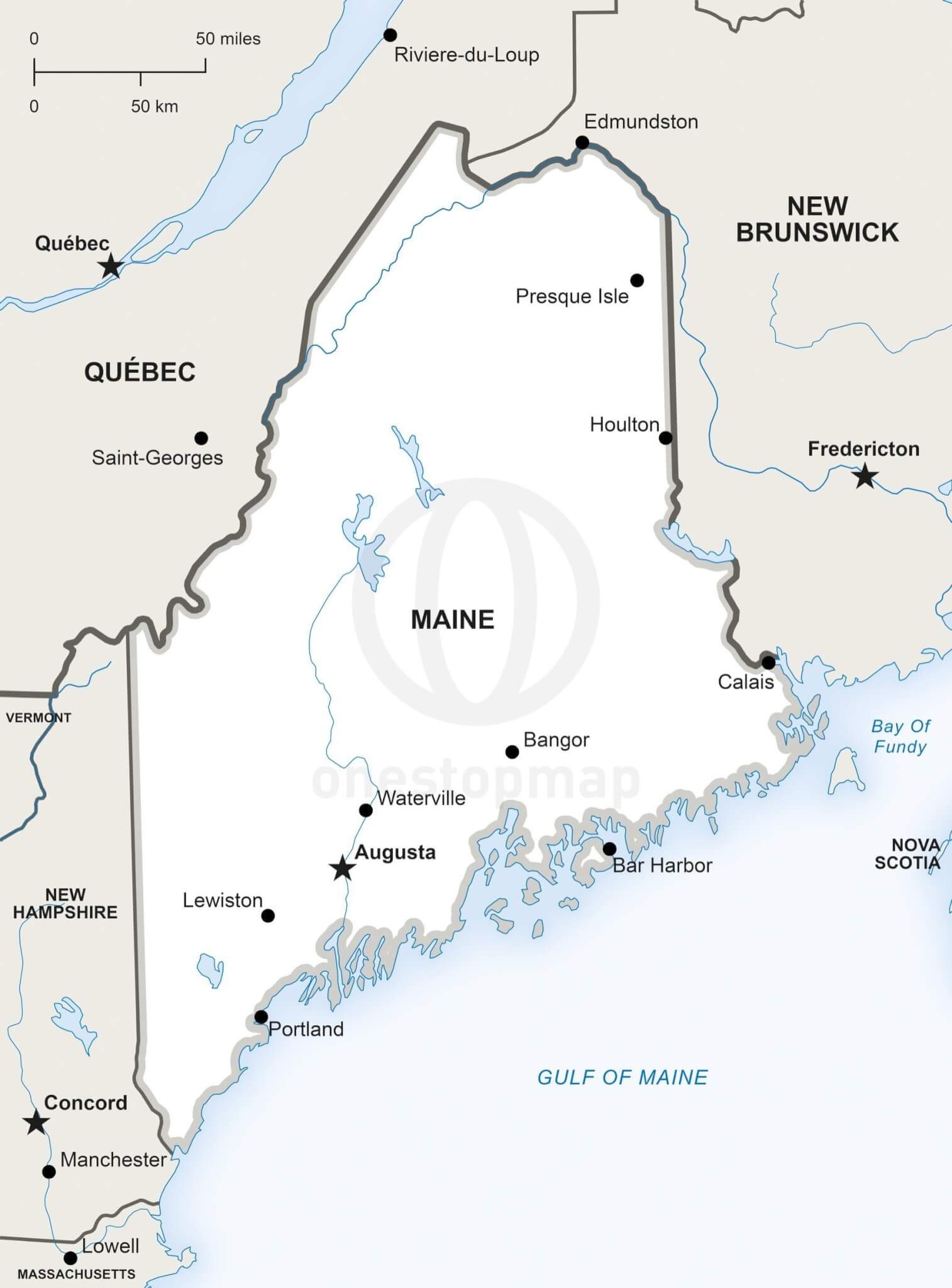 1514x2048 Vector Map Of Maine Political One Stop Map