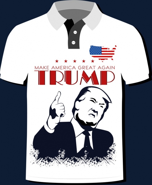 493x600 America Tshirt Template Slogan President Flag Icons Decoration