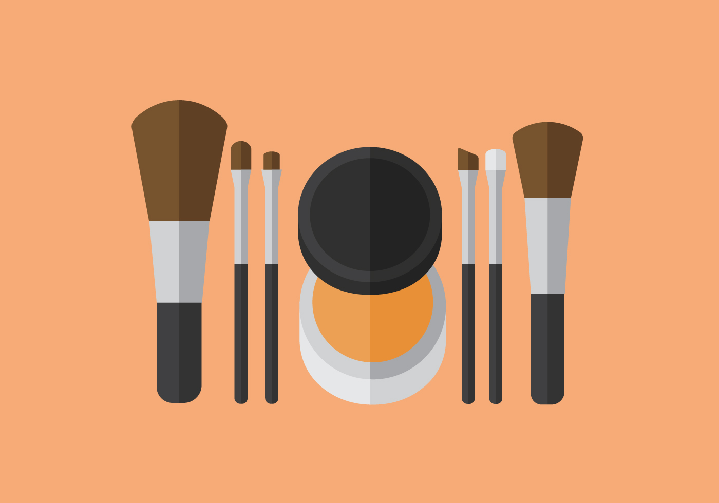 1400x980 Make Up Brush Free Vector Art