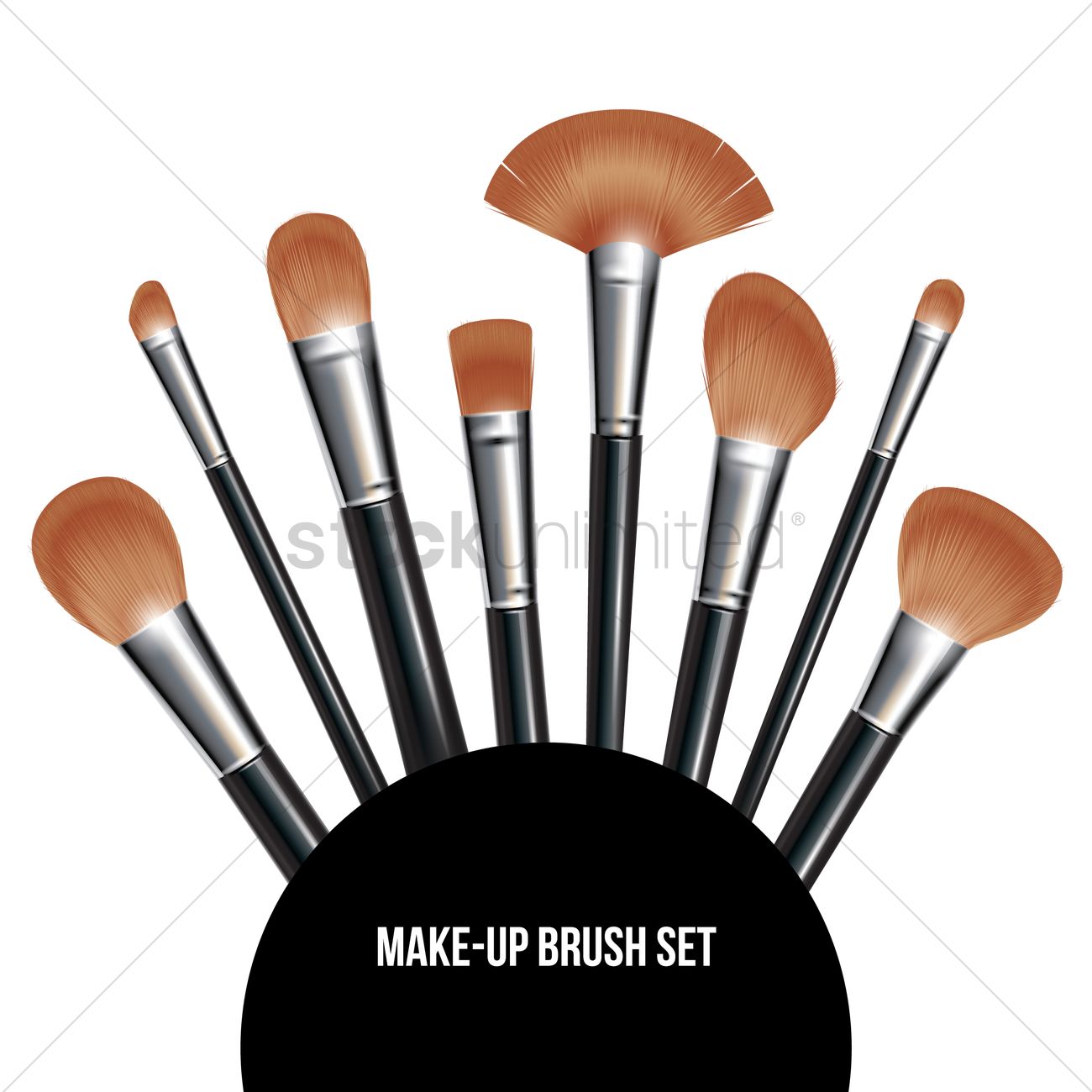 1300x1300 Make Up Brush Set Vector Image