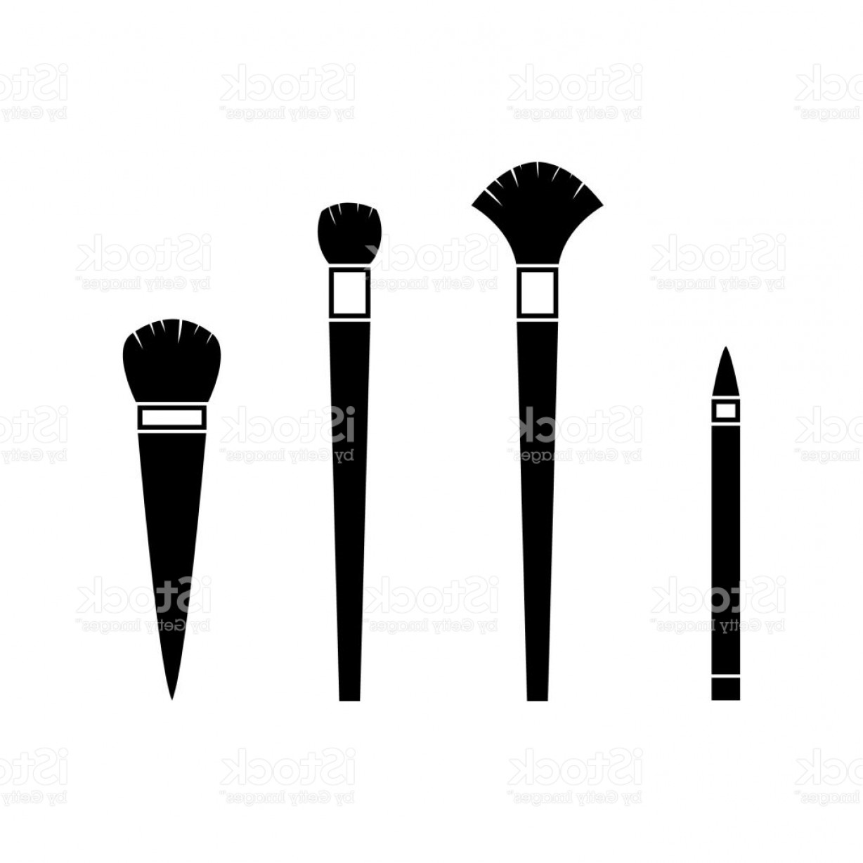 1228x1228 Makeup Brush And Pencil Vector Icon Set Black Gm Shopatcloth