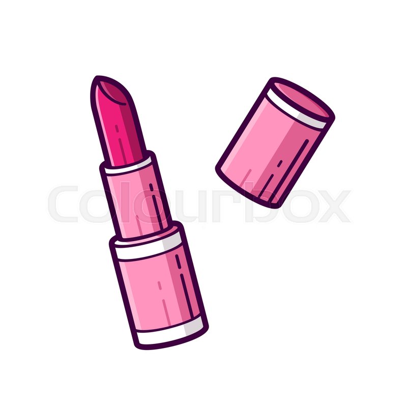 800x800 Opened Pink Lipstick Illustration Isolated On White Background