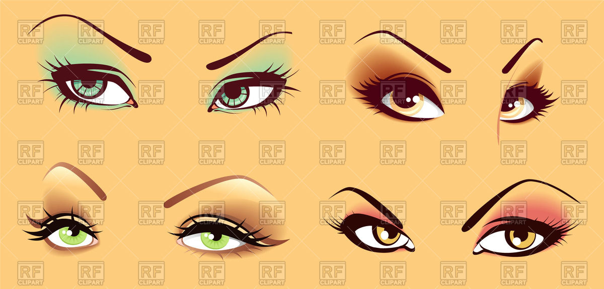 1200x575 Sexy Woman Eyes With Fancy Makeup Vector Image Vector Artwork Of